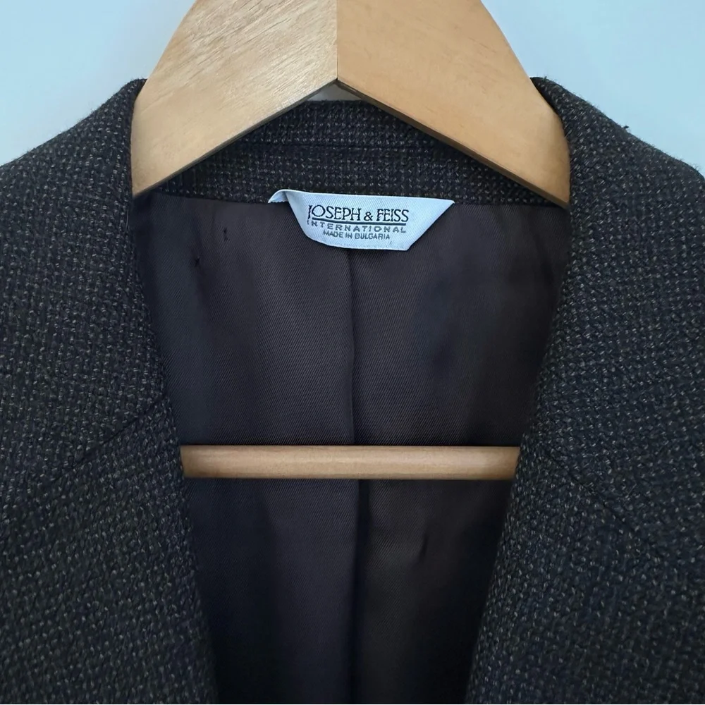 Vintage Joseph‎ & Feiss 46L Lambswool Sports Coat Brown Grey 2-Button Men’s Wool